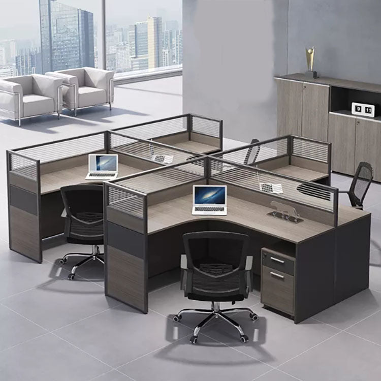 Minimalist Office Desk with Screen Partition - Maoters