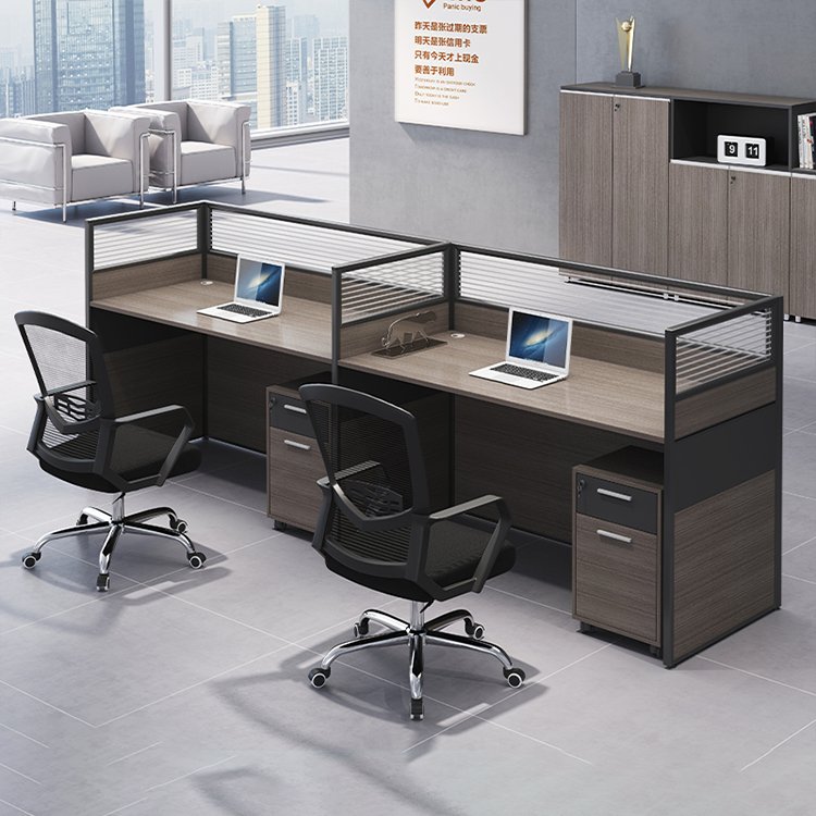 Minimalist Office Desk with Screen Partition - Maoters