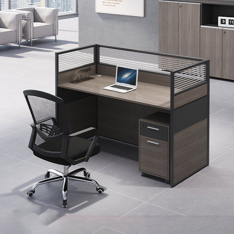 Minimalist Office Desk with Screen Partition - Maoters