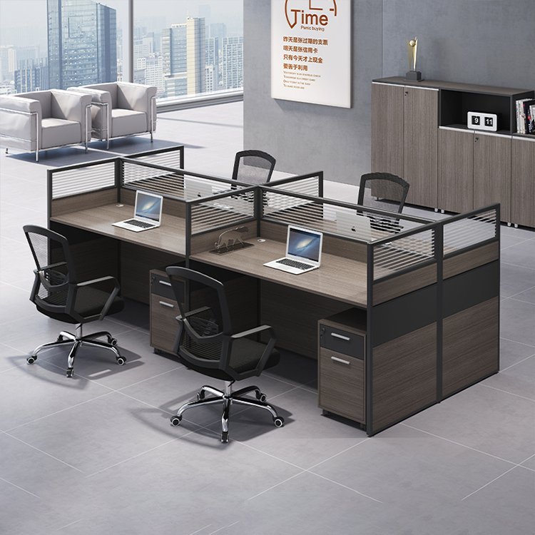 Minimalist Office Desk with Screen Partition - Maoters