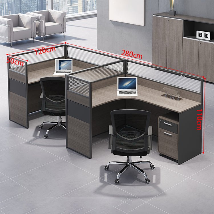 Minimalist Office Desk with Screen Partition - Maoters