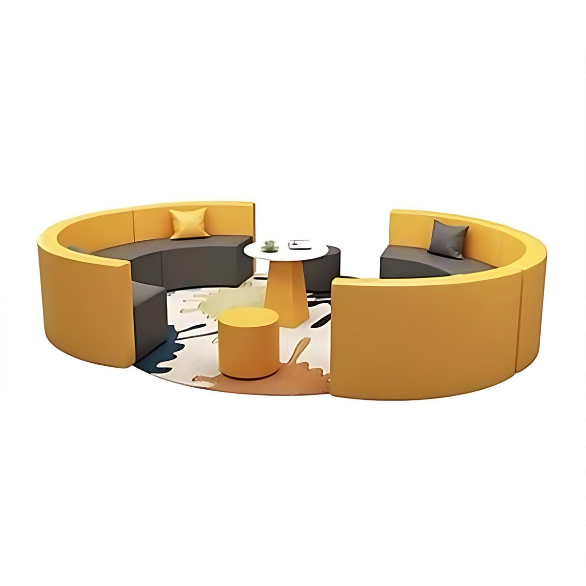 Minimalist S Curved Leather Lounge Sofa Set - Maoters - Maoters