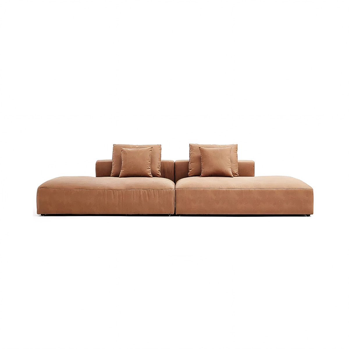 Minimalist Sectional Couch Brown Sofa - Maoters