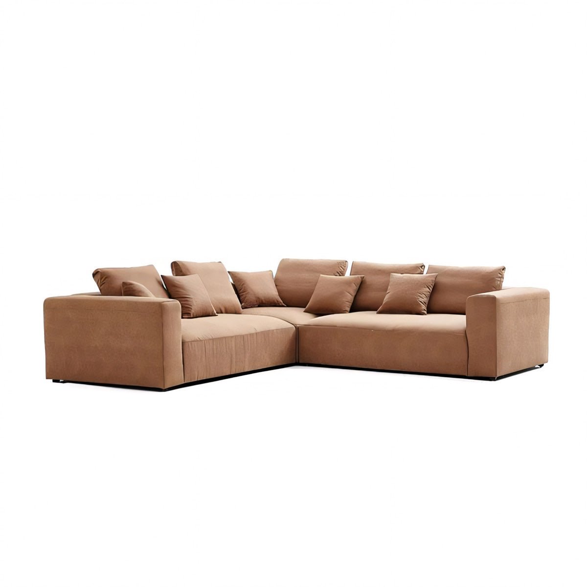 Minimalist Sectional Couch Brown Sofa - Maoters