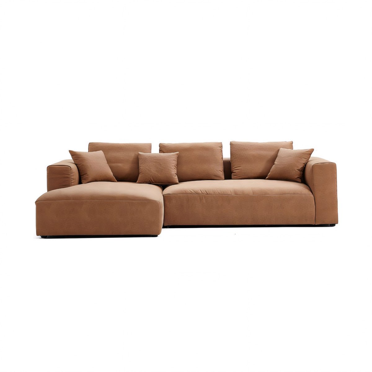 Minimalist Sectional Couch Brown Sofa - Maoters