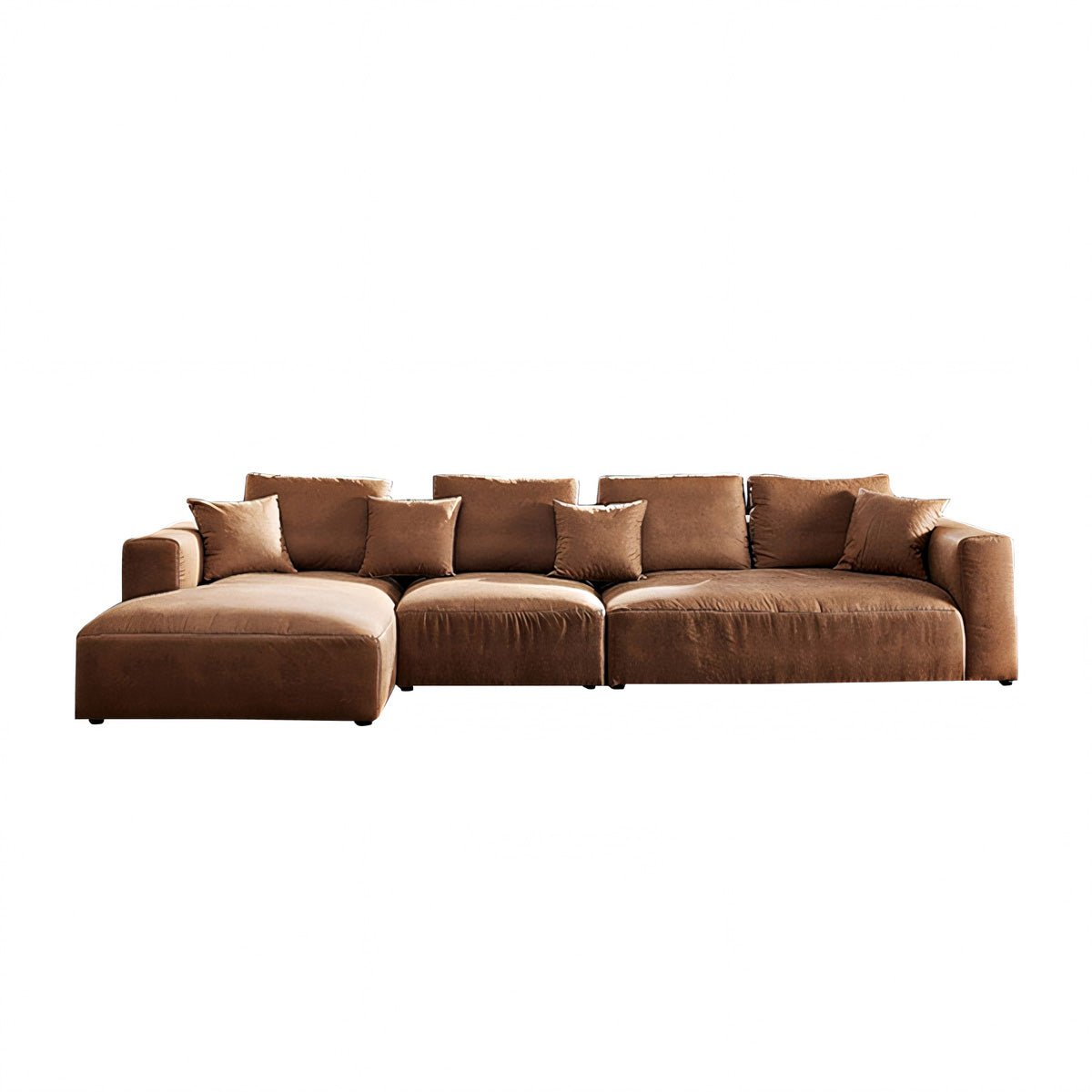 Minimalist Sectional Couch Brown Sofa - Maoters