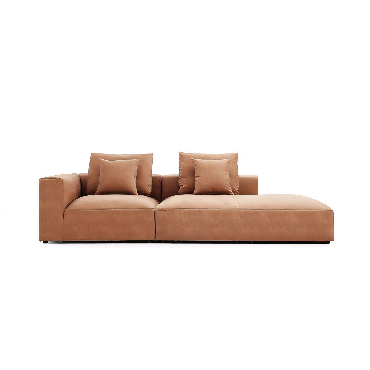 Minimalist Sectional Couch Brown Sofa - Maoters