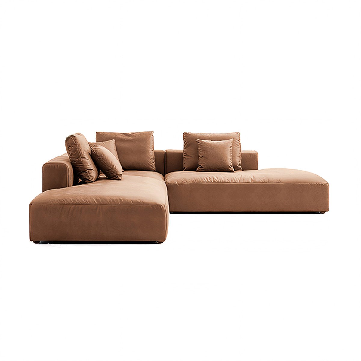 Minimalist Sectional Couch Brown Sofa - Maoters