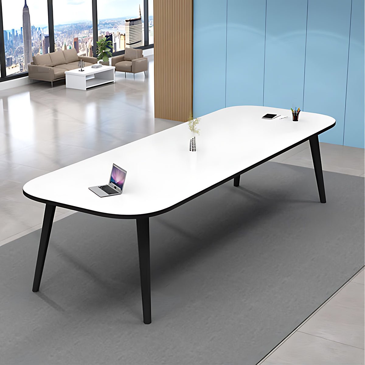 Minimalist Small Oval Conference Table - Office Desk - Maoters