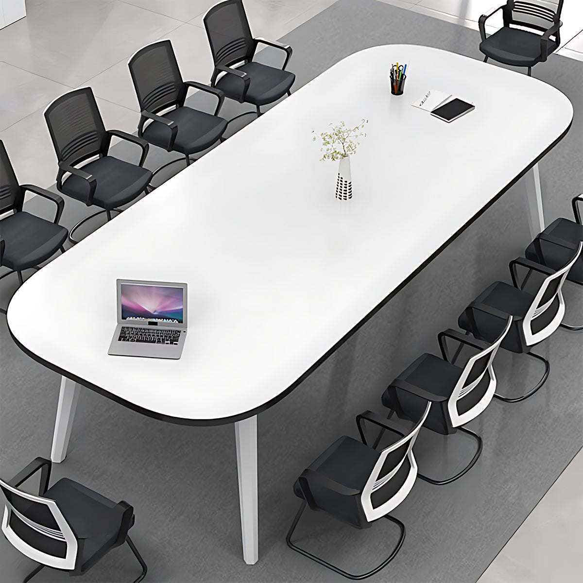 Minimalist Small Oval Conference Table - Office Desk - Maoters