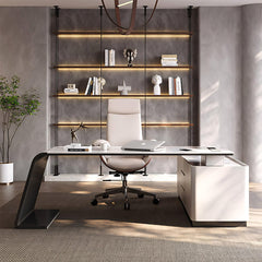 Modern Corner Executive Desk - Italian Rock Board - Maoters