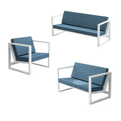 Modern Iron Office Sofa - White & Blue - Maoters