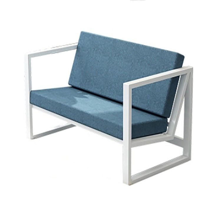 Modern Iron Office Sofa - White & Blue - Maoters