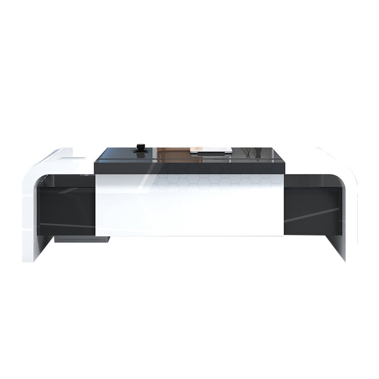 Modern Lacquer Office Boss Desk - Stylish & Spacious - Maoters