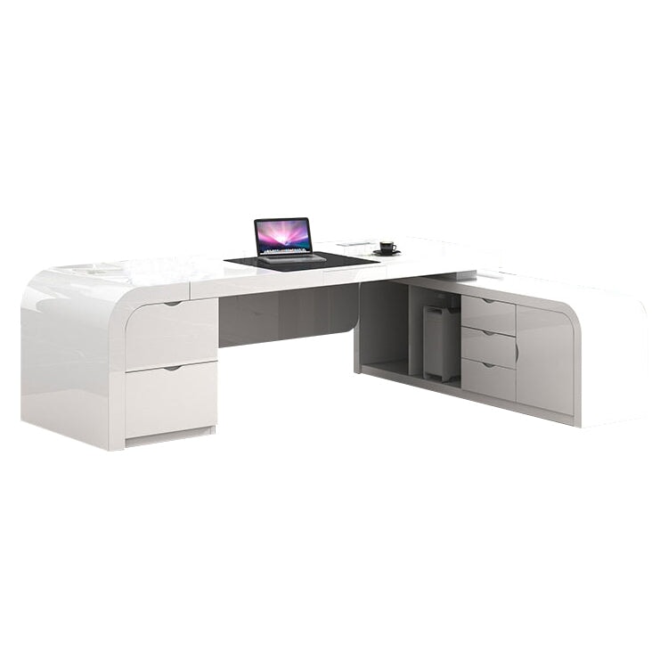 Modern Lacquer Office Boss Desk - Stylish & Spacious - Maoters