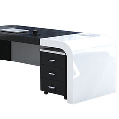 Modern Lacquer Office Boss Desk - Stylish & Spacious - Maoters