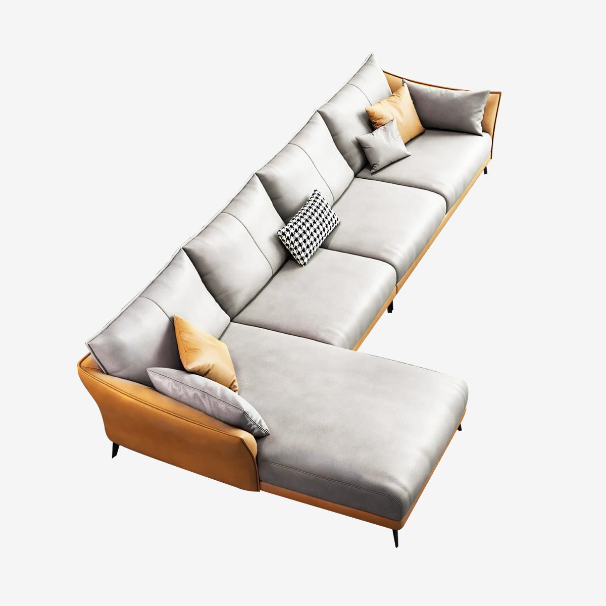 Modern Leather Sectional Modular Sofa with Chaise - Maoters