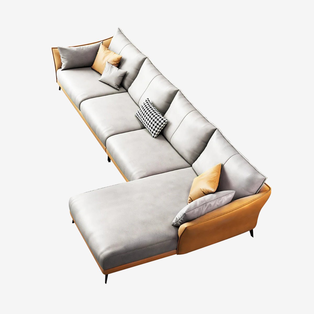 Modern Leather Sectional Modular Sofa with Chaise - Maoters