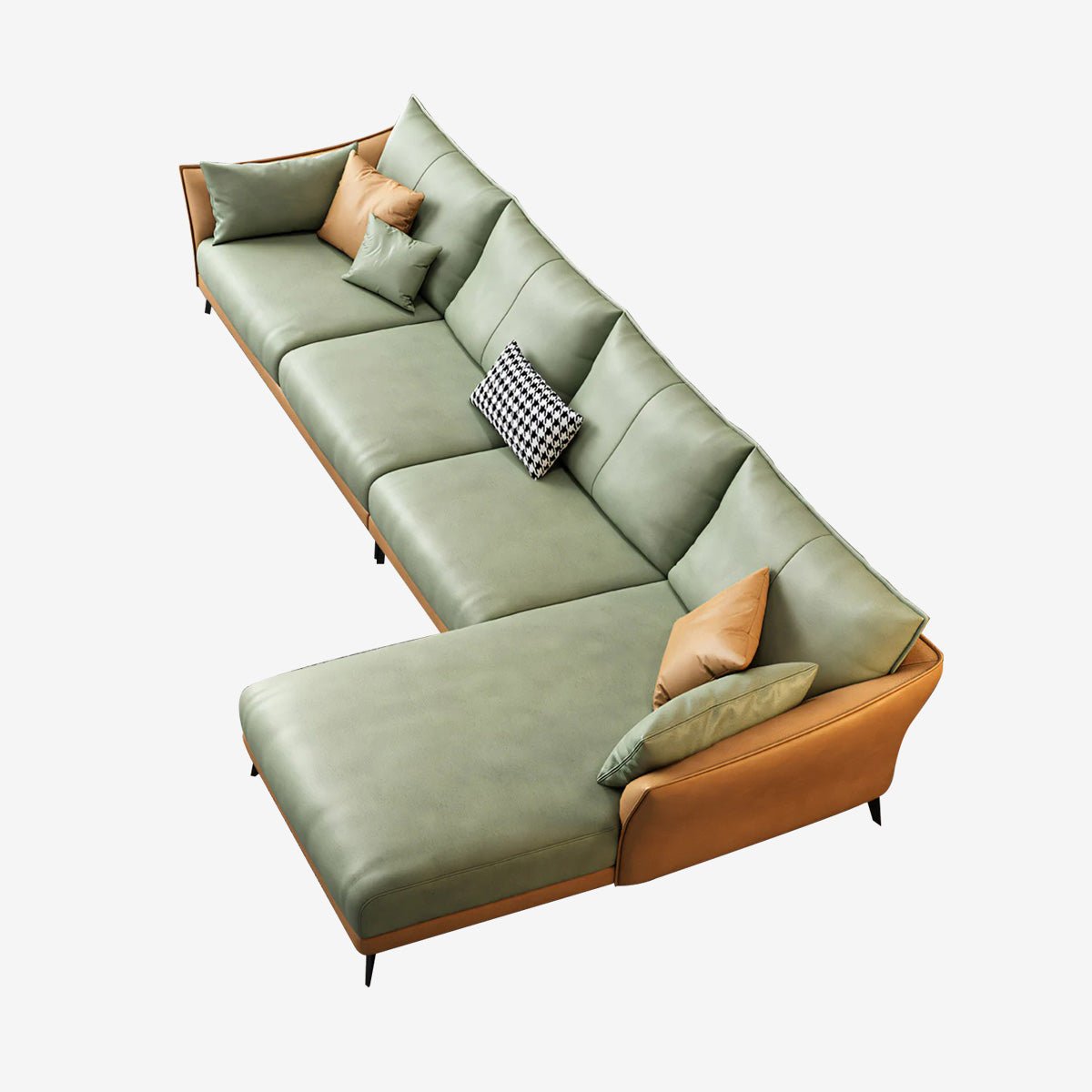 Modern Leather Sectional Modular Sofa with Chaise - Maoters