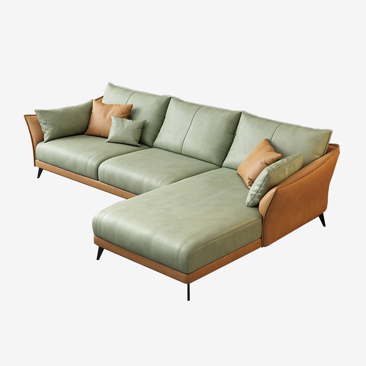 Modern Leather Sectional Modular Sofa with Chaise - Maoters