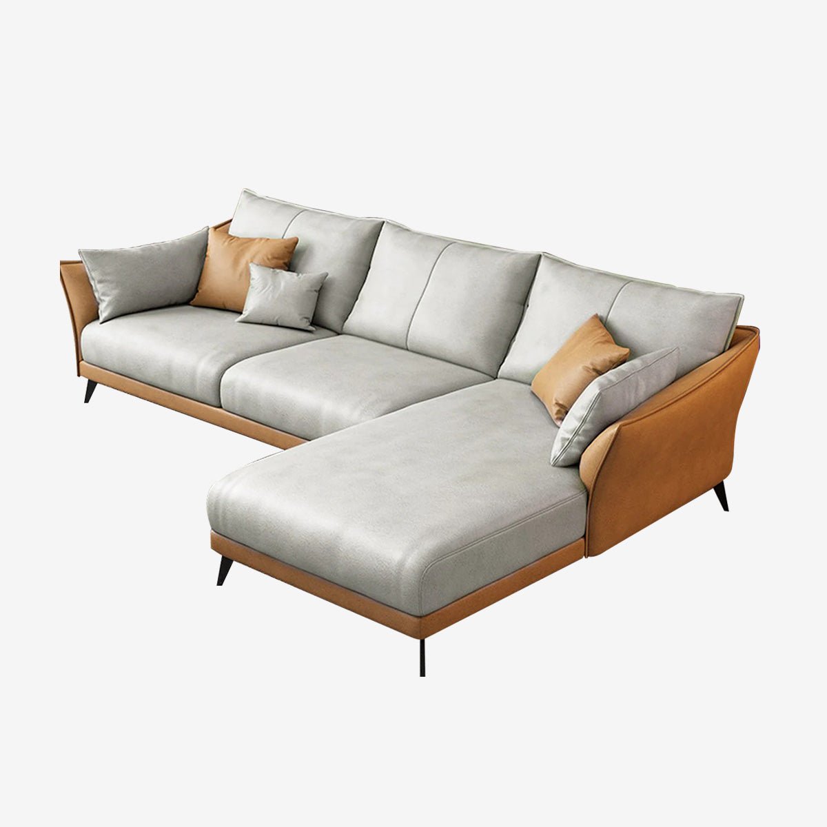 Modern Leather Sectional Modular Sofa with Chaise - Maoters