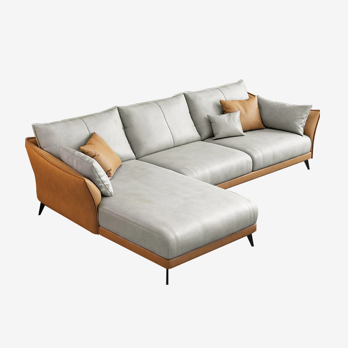 Modern Leather Sectional Modular Sofa with Chaise - Maoters