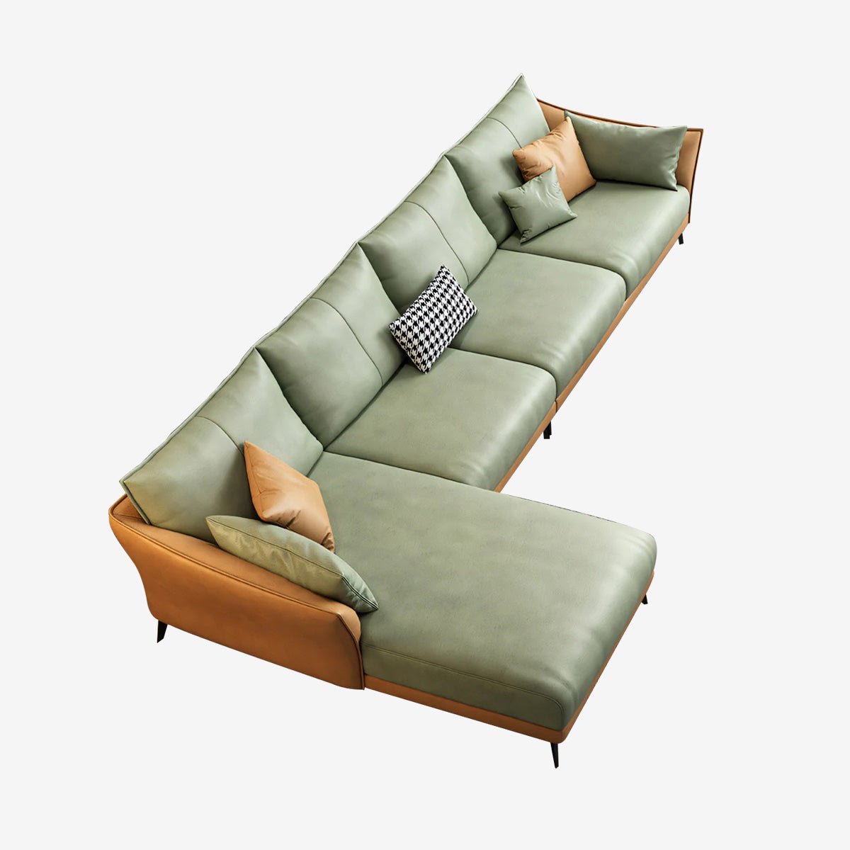 Modern Leather Sectional Modular Sofa with Chaise - Maoters