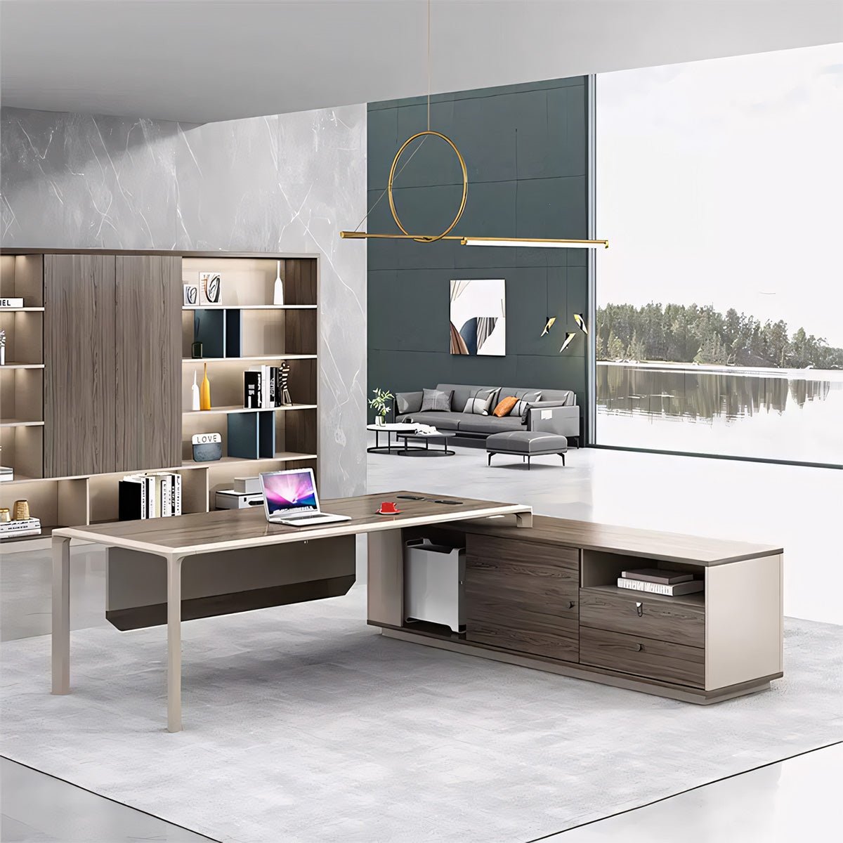 Modern Minimalist Executive Desk and Chair - Maoters - Maoters