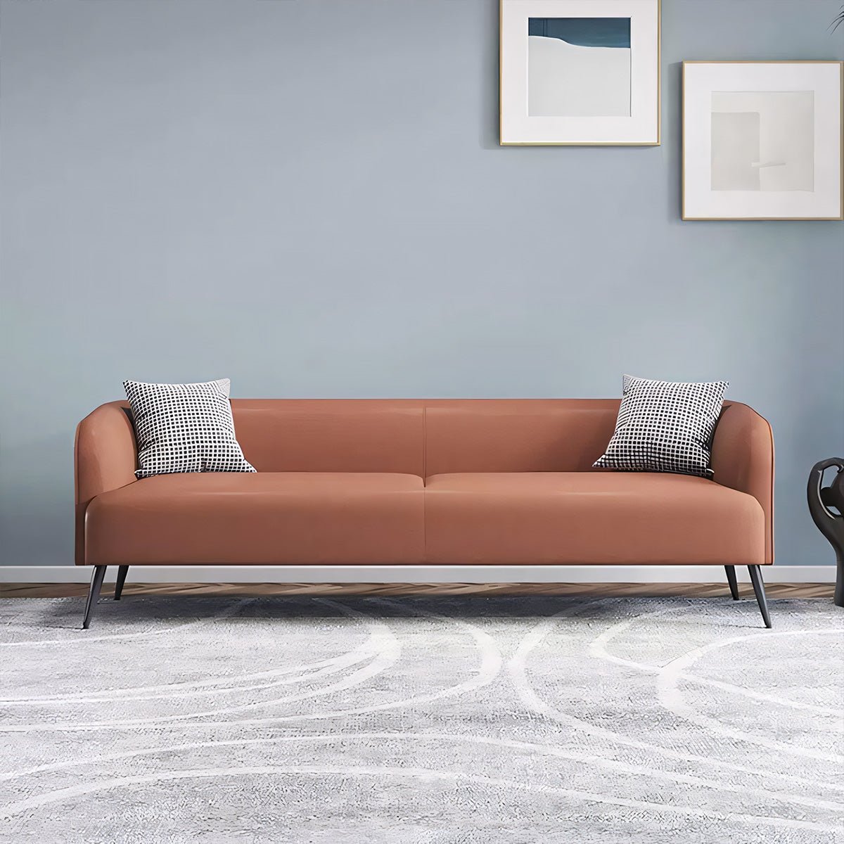 Modern Minimalist Leather Sofa, Double & Triple Seater - Maoters