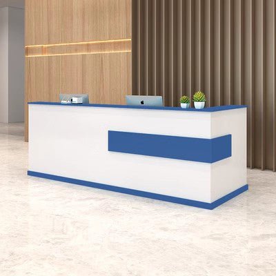 Modern Minimalist Reception Desk - White & Maple - Maoters