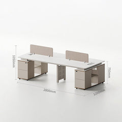 Modern Minimalist Staff Desk with Lock & Partition - Maoters