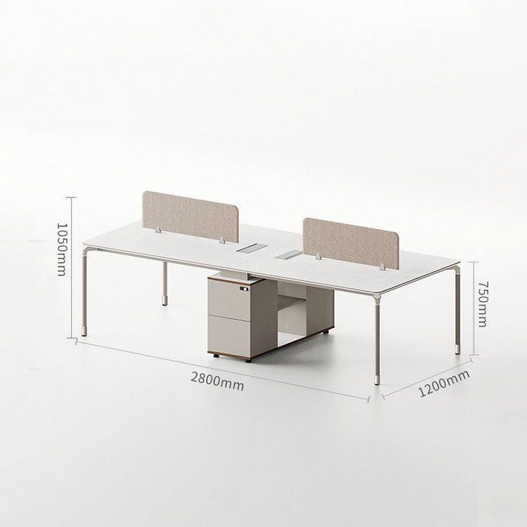 Modern Minimalist Staff Desk with Lock & Partition - Maoters