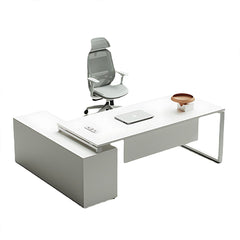 Modern Minimalist White Executive Desk - Perfect Fit - Maoters