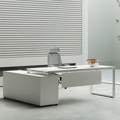 Modern Minimalist White Executive Desk - Perfect Fit - Maoters