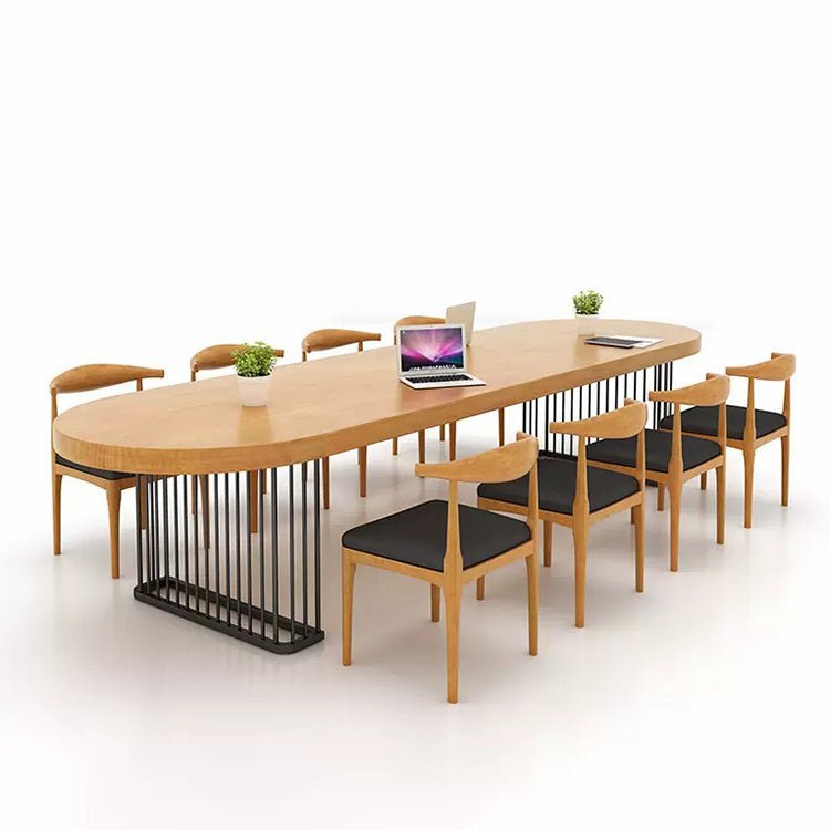 Modern Oval Solid Wood Conference Table - Stylish & Durable - Maoters