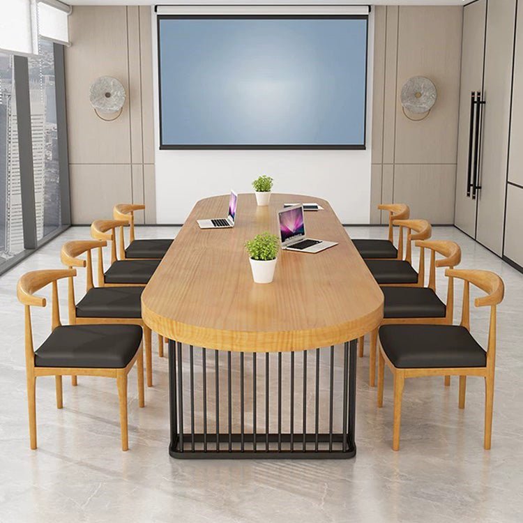 Modern Oval Solid Wood Conference Table - Stylish & Durable - Maoters