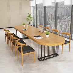 Modern Oval Solid Wood Conference Table - Stylish & Durable - Maoters