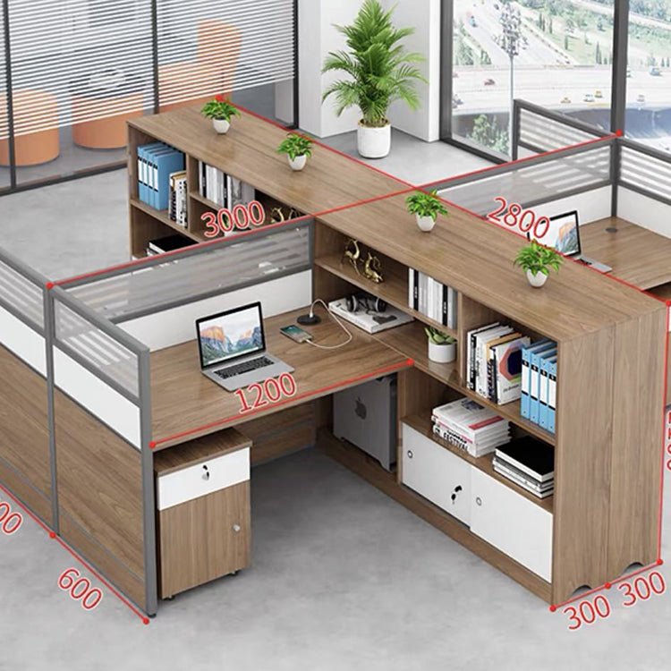 Modern Simple Partitioned Multiperson Staff Desk - Maoters - Maoters