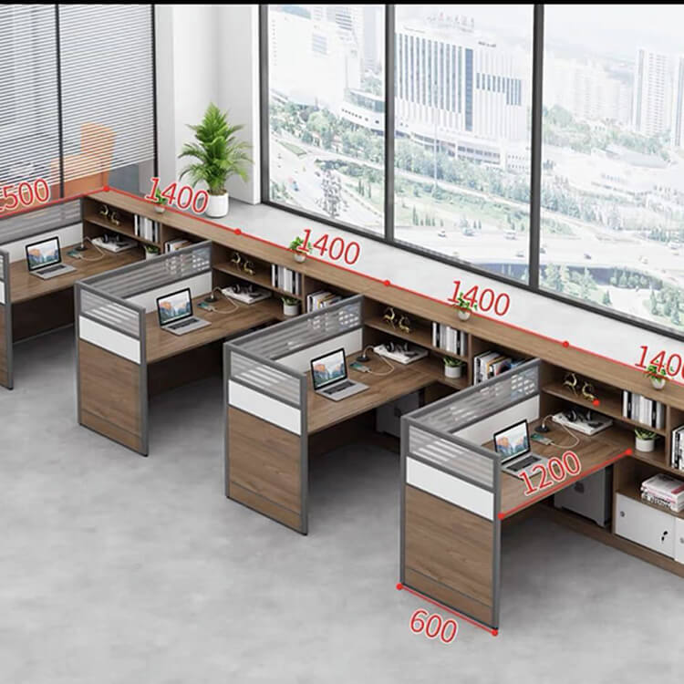 Modern Simple Partitioned Multiperson Staff Desk - Maoters - Maoters