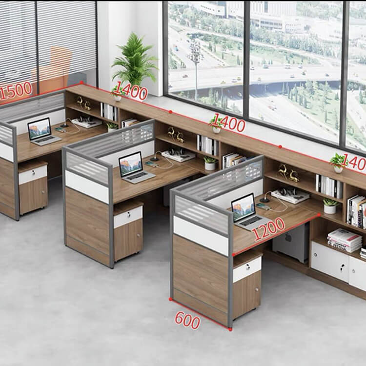 Modern Simple Partitioned Multiperson Staff Desk - Maoters - Maoters