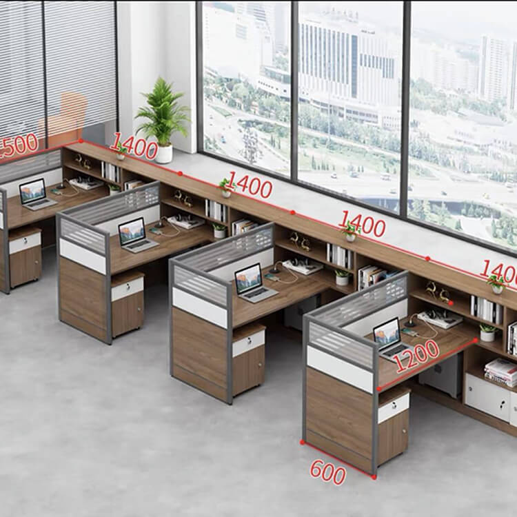 Modern Simple Partitioned Multiperson Staff Desk - Maoters - Maoters