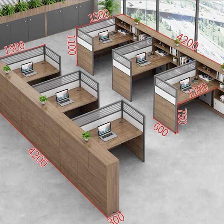 Modern Simple Partitioned Multiperson Staff Desk - Maoters - Maoters