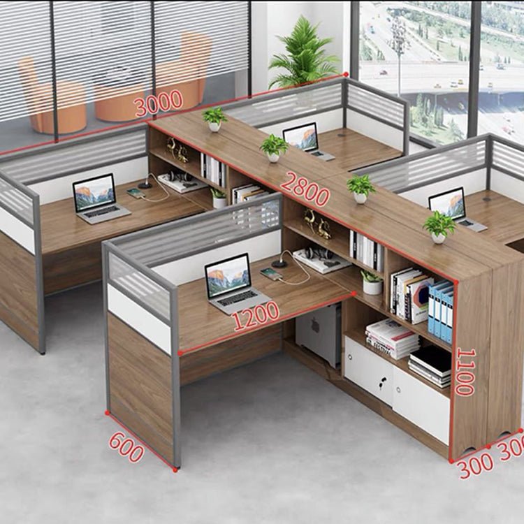 Modern Simple Partitioned Multiperson Staff Desk - Maoters - Maoters