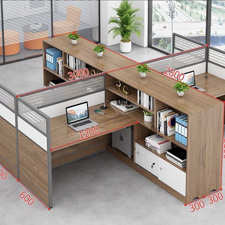 Modern Simple Partitioned Multiperson Staff Desk - Maoters - Maoters