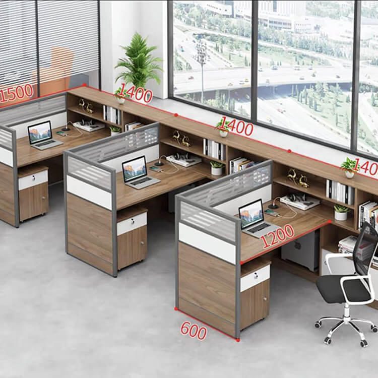 Modern Simple Partitioned Multiperson Staff Desk - Maoters - Maoters