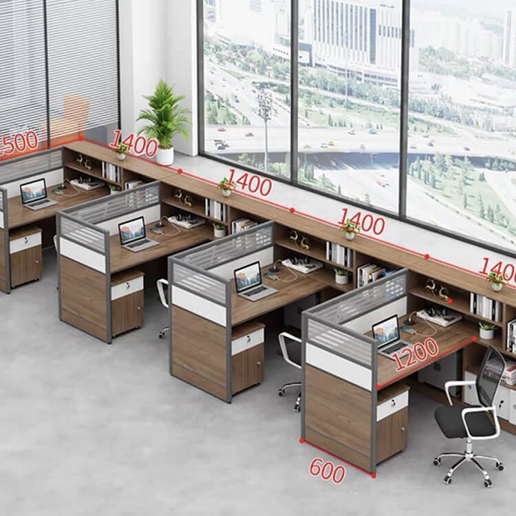 Modern Simple Partitioned Multiperson Staff Desk - Maoters - Maoters