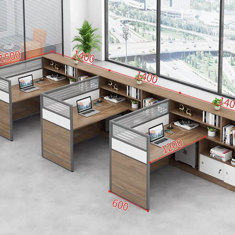 Modern Simple Partitioned Multiperson Staff Desk - Maoters - Maoters