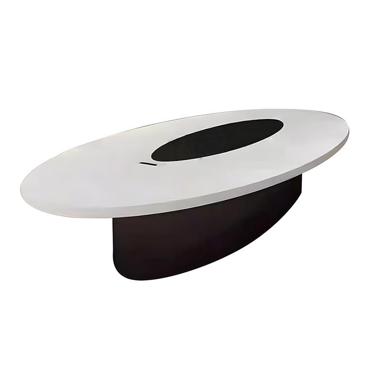 Modern White Lacquered Oval Conference Table - Maoters - Maoters