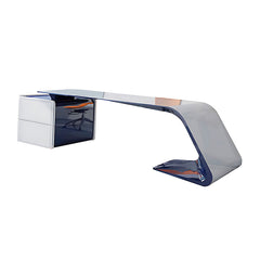 Modern White Manager Desk - Stylish Lacquered Office - Maoters