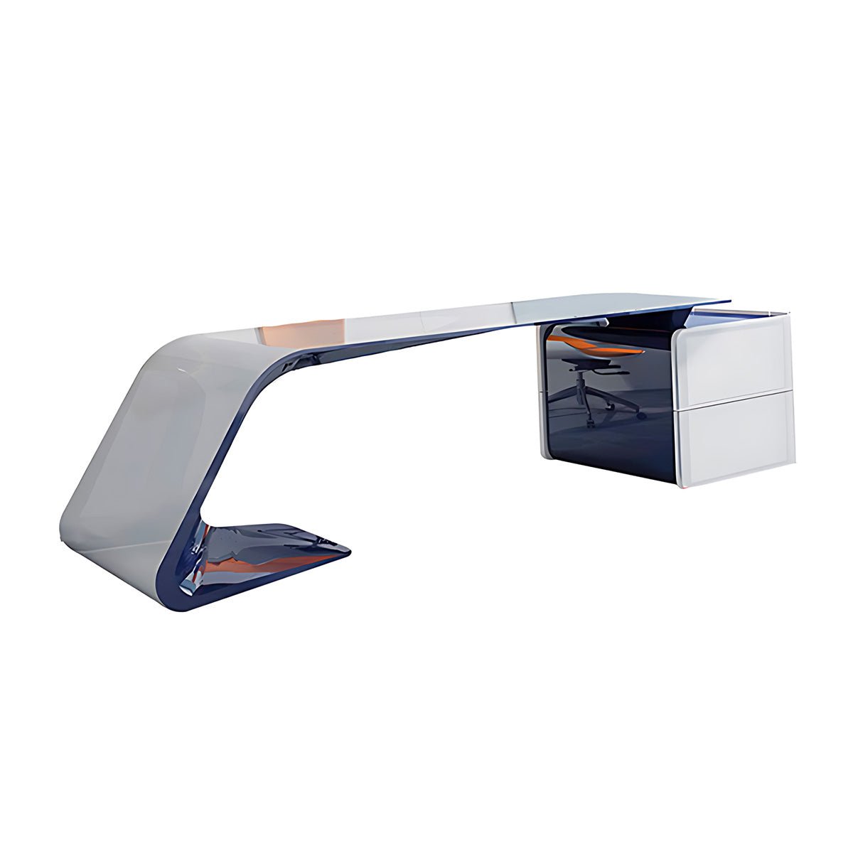 Modern White Manager Desk - Stylish Lacquered Office - Maoters